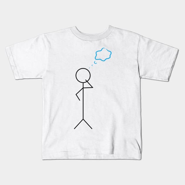 Thinking stickman Kids T-Shirt by sigdesign